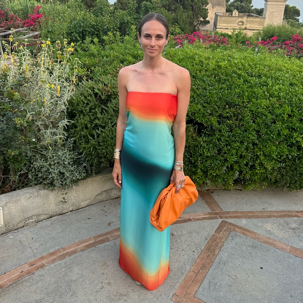 Baobab Collection Strapless Dress in Red and Blue Gradient - Picture 2 of 2